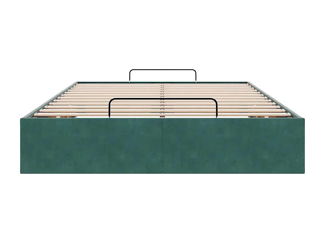Ottoman-Bett ohne Matratze Dunkelgrün 120x200 cm Samt