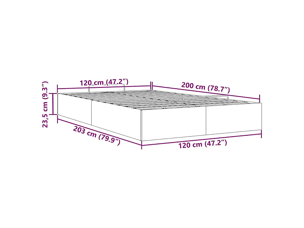 Ottoman bedframe zonder matras 120x200 cm fluweel donkergroen