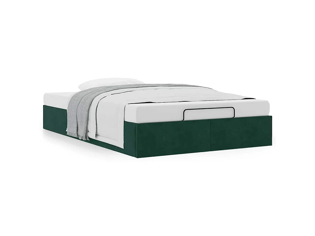 Ottoman bedframe zonder matras 120x200 cm fluweel donkergroen