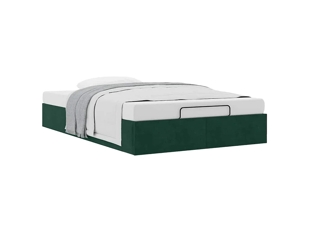 Ottoman bedframe zonder matras 120x200 cm fluweel donkergroen