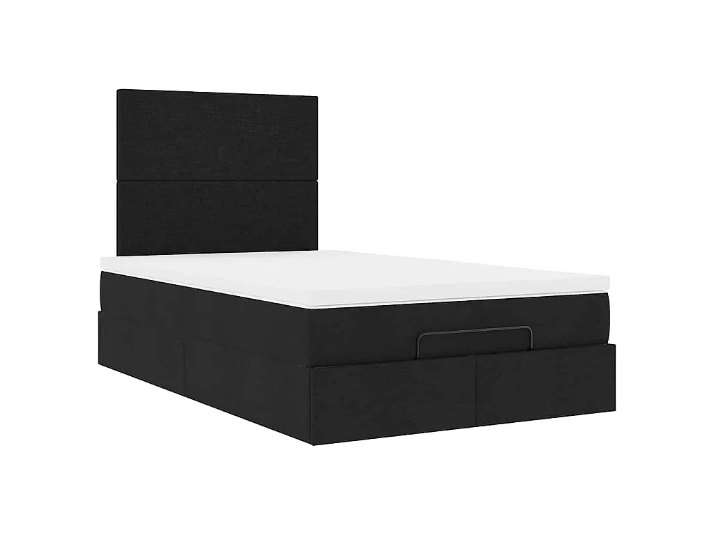 Estructura cama otomana colchón tela negro 120x200cm