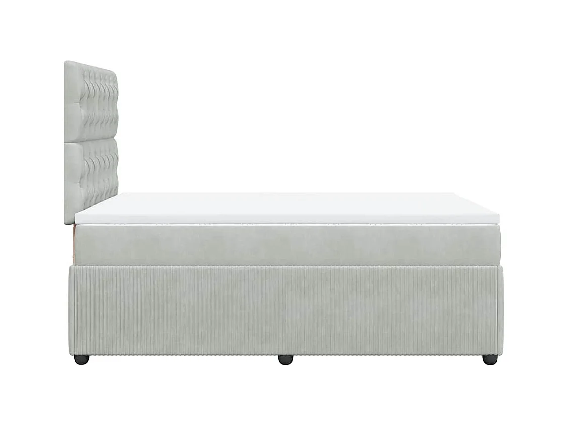 Sommier à lattes de lit et matelas gris clair 120x190cm velours