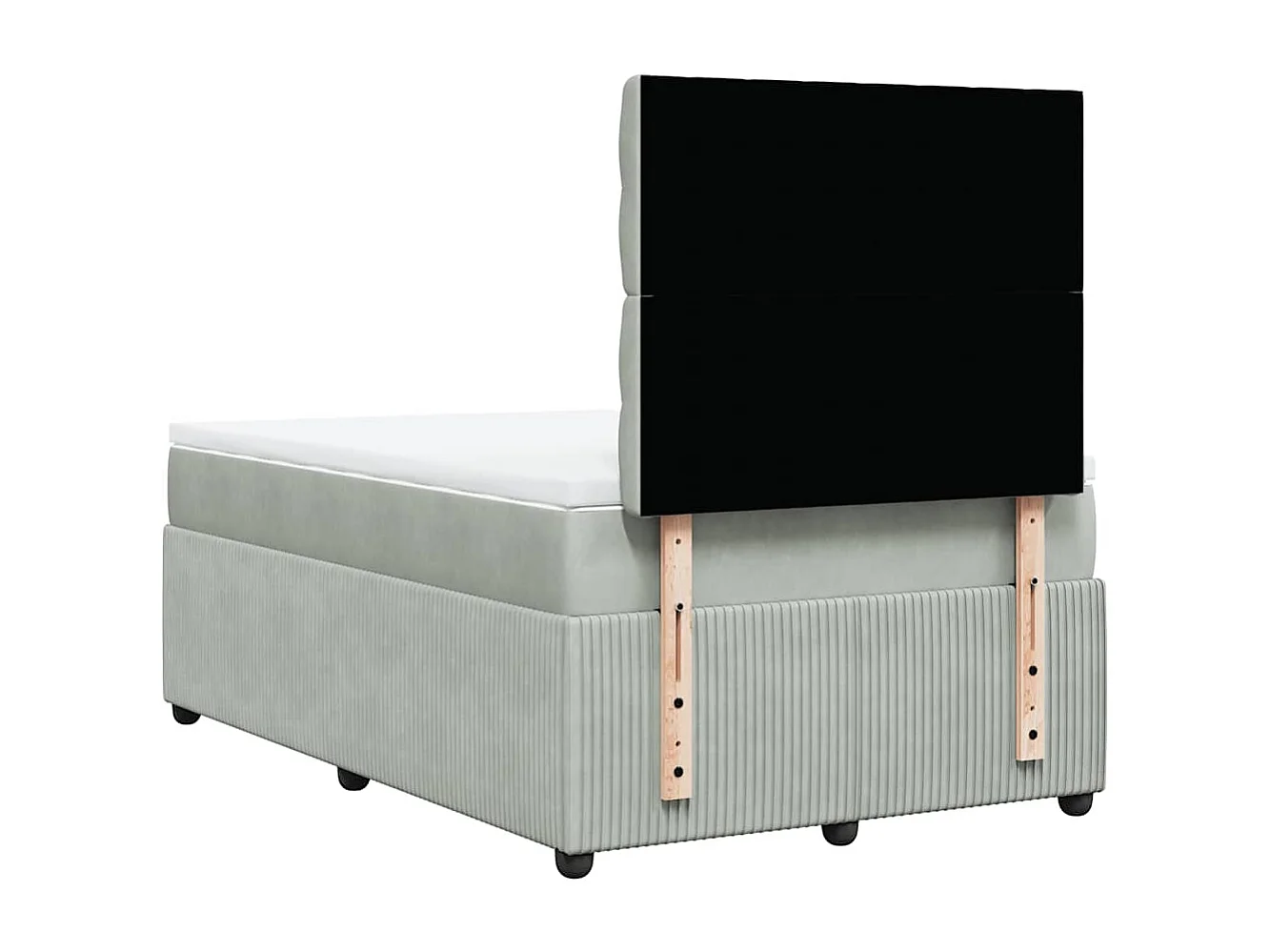 Boxspring met matras fluweel lichtgrijs 120x190 cm