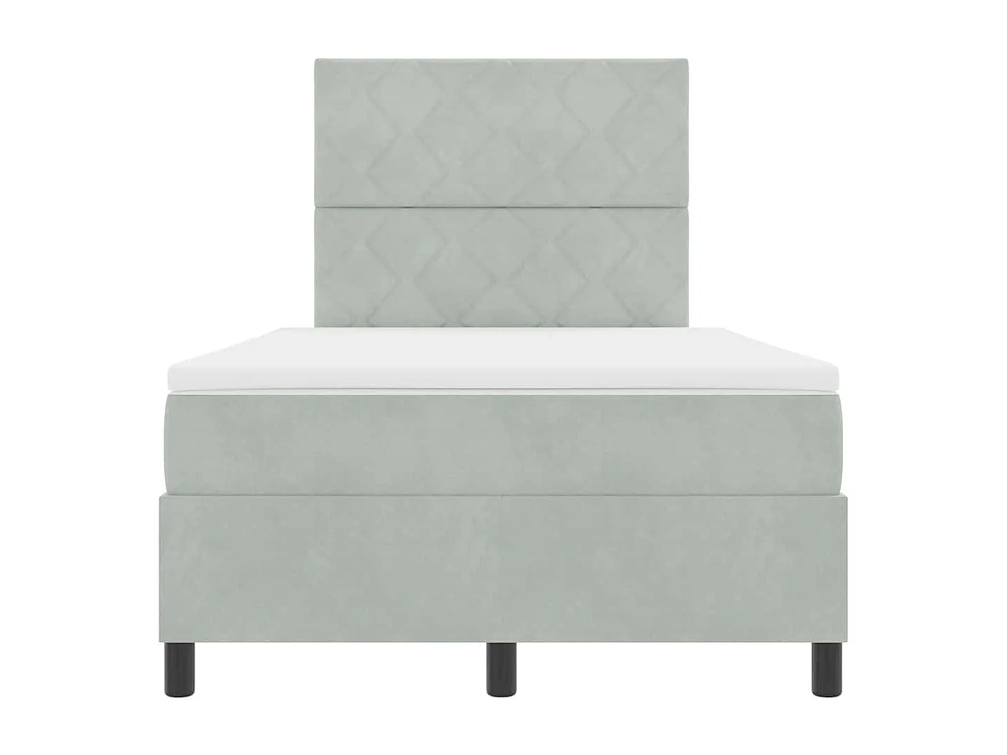 Boxspringbed met hoofdeinde Lichtgrijs 120 x 200 cm Fluweel