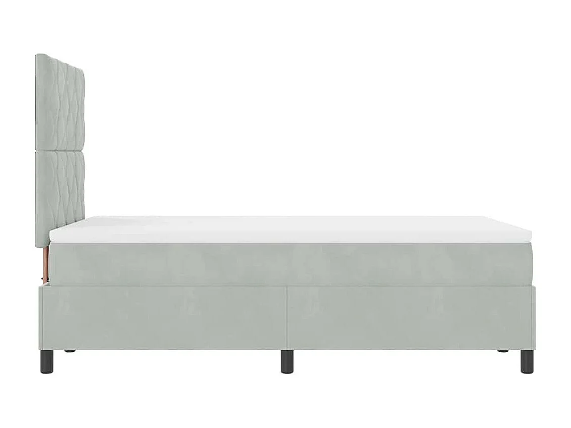 Boxspringbed met hoofdeinde Lichtgrijs 120 x 200 cm Fluweel