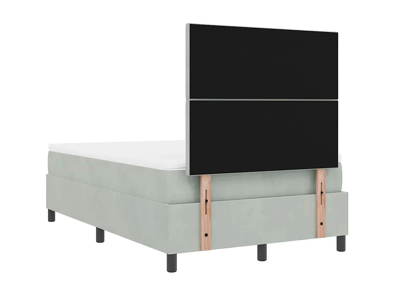 Boxspringbed met hoofdeinde Lichtgrijs 120 x 200 cm Fluweel