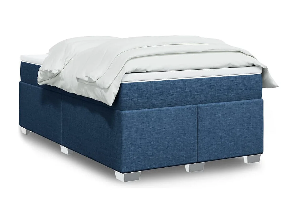 Cama boxspring com colchão 120x190 cm tecido azul