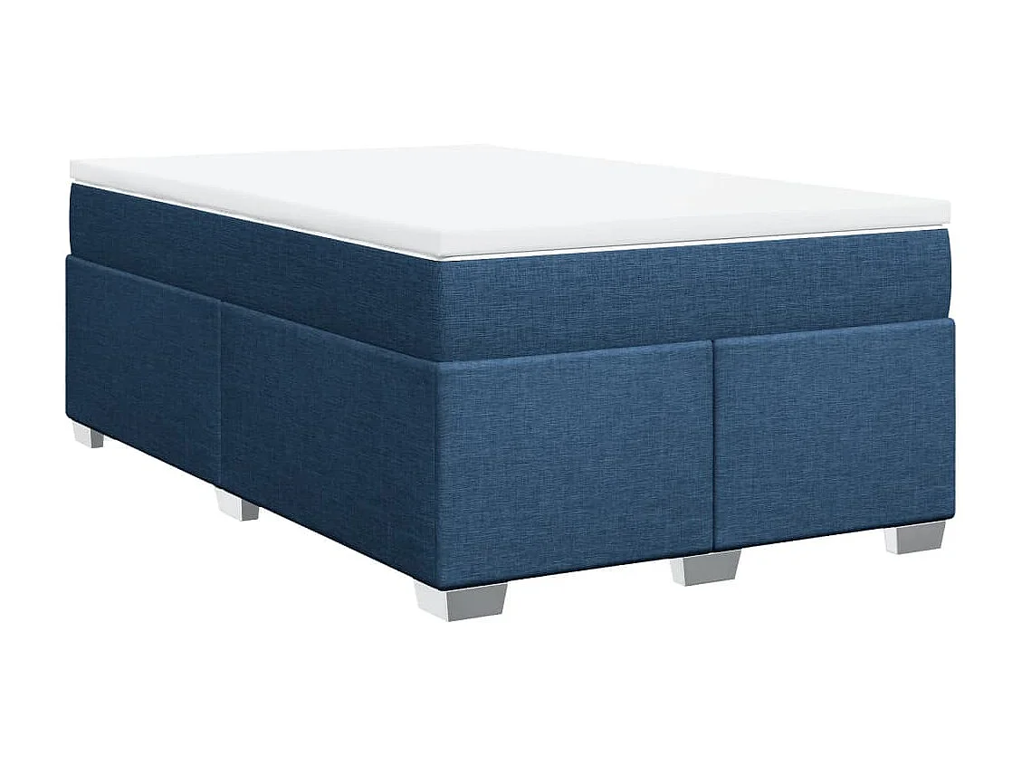 Cama boxspring com colchão 120x190 cm tecido azul