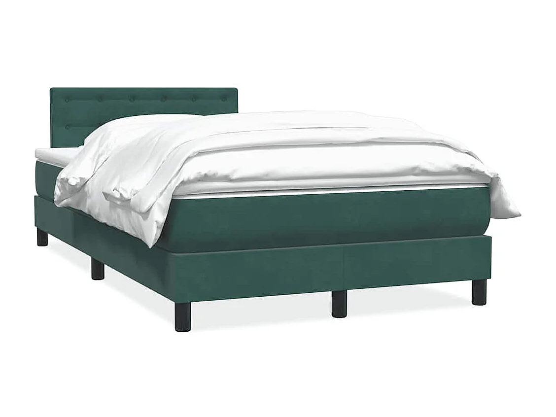 Boxspring met matras fluweel donkergroen 120x220 cm