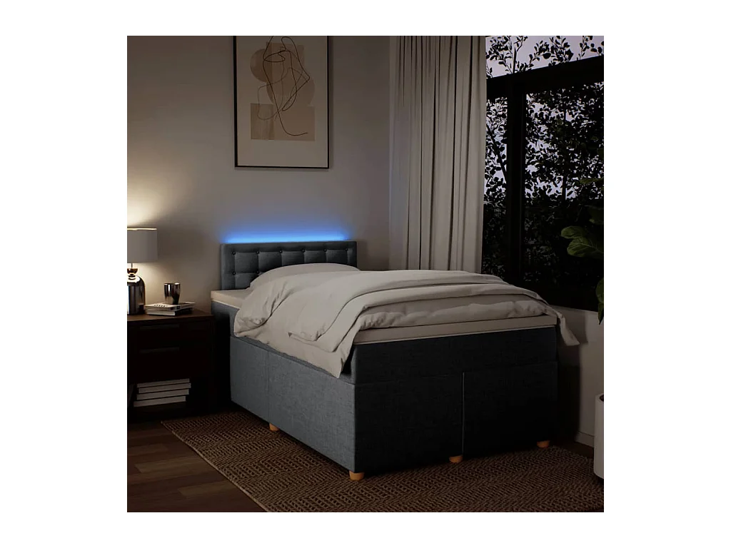 Giroletto a Molle con Materasso Grigio Chiaro 120x190cm Tessuto