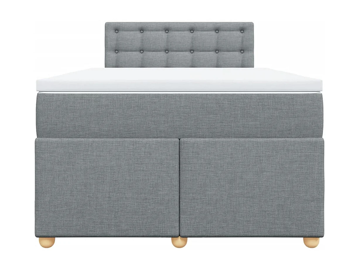 Giroletto a Molle con Materasso Grigio Chiaro 120x190cm Tessuto