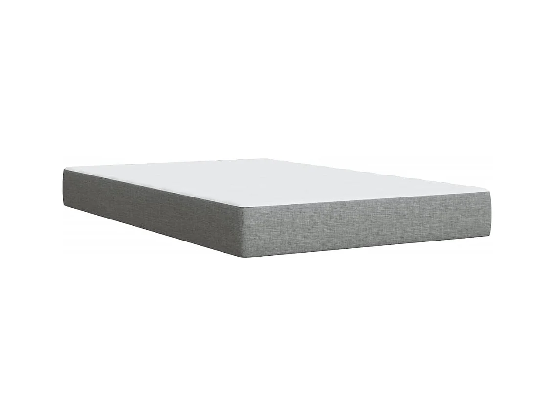 Sommier à lattes de lit et matelas gris clair 120x190 cm tissu