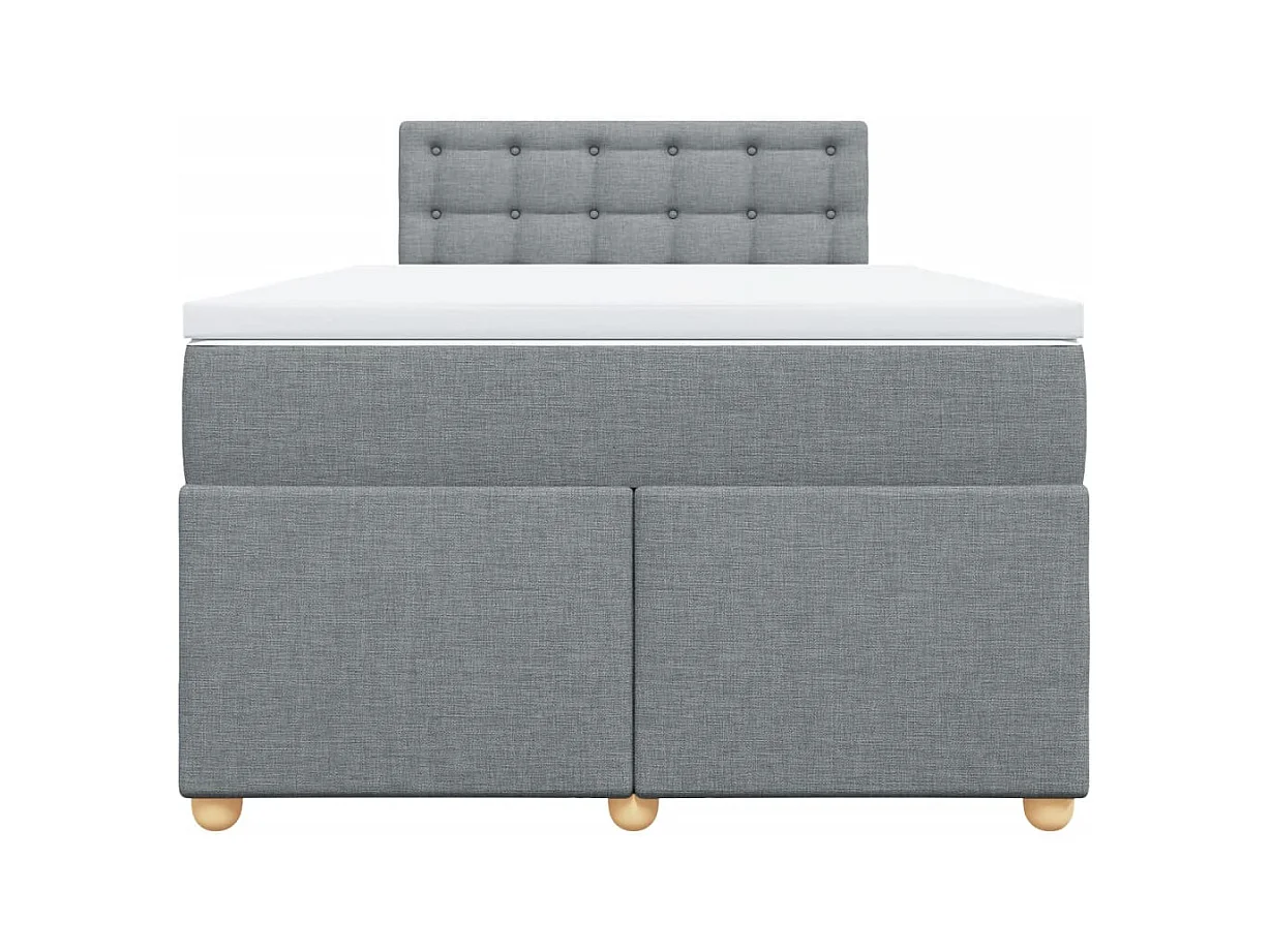 Sommier à lattes de lit et matelas gris clair 120x190 cm tissu
