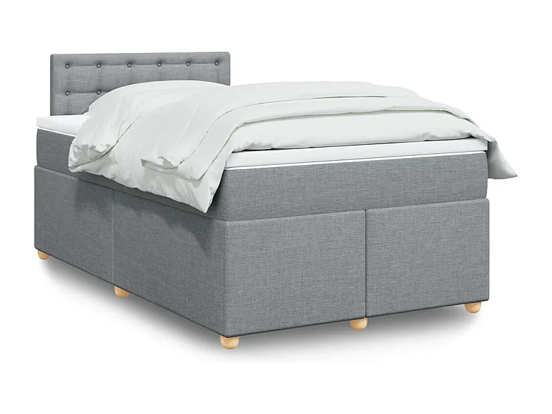 Boxspringbett mit Matratze Hellgrau 120x190 cm Stoff