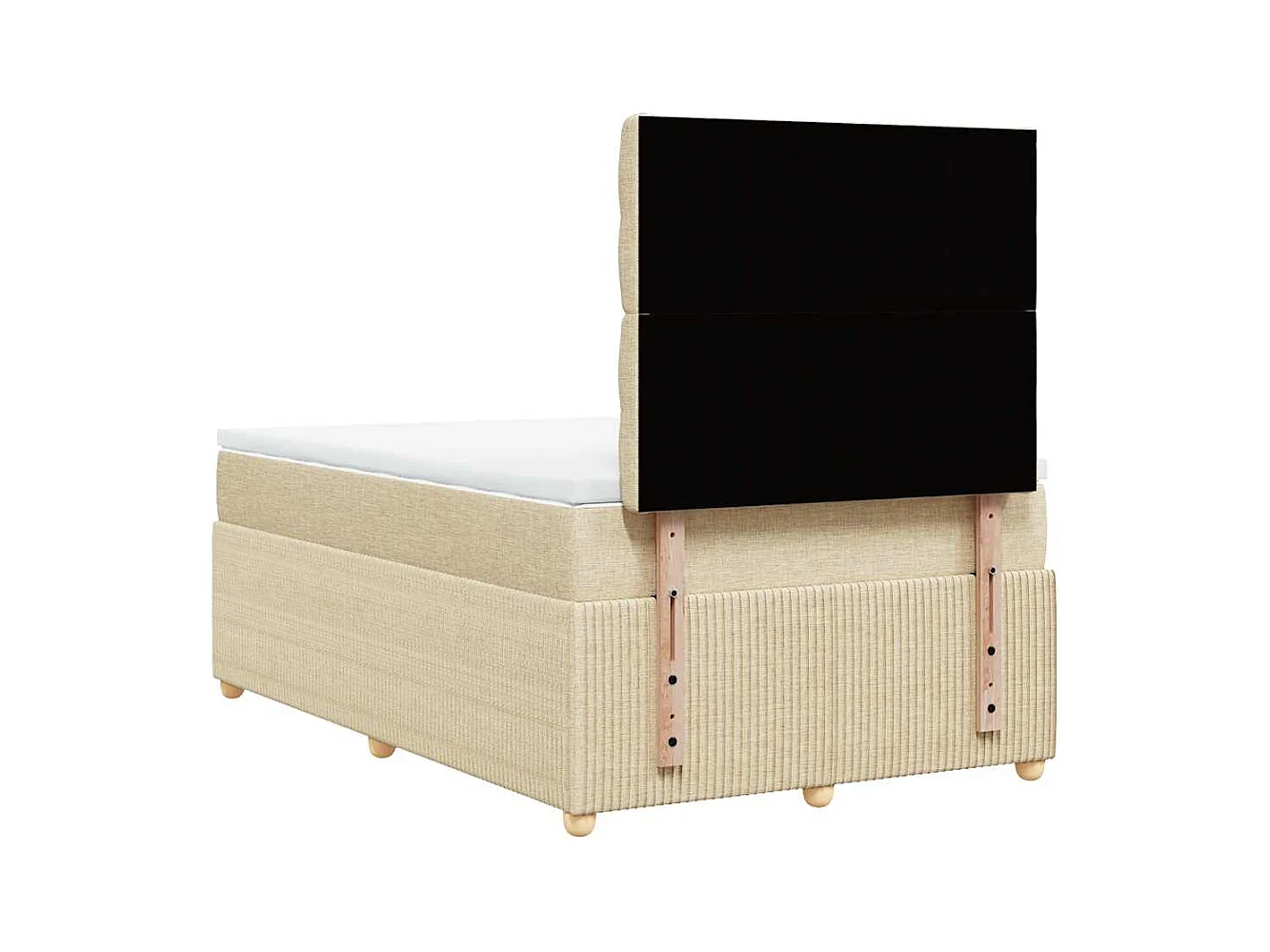 Boxspringbett mit Matratze Creme 120x190 cm Stoff