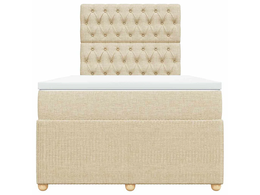 Giroletto a Molle con Materasso Crema 120x190 cm in Tessuto
