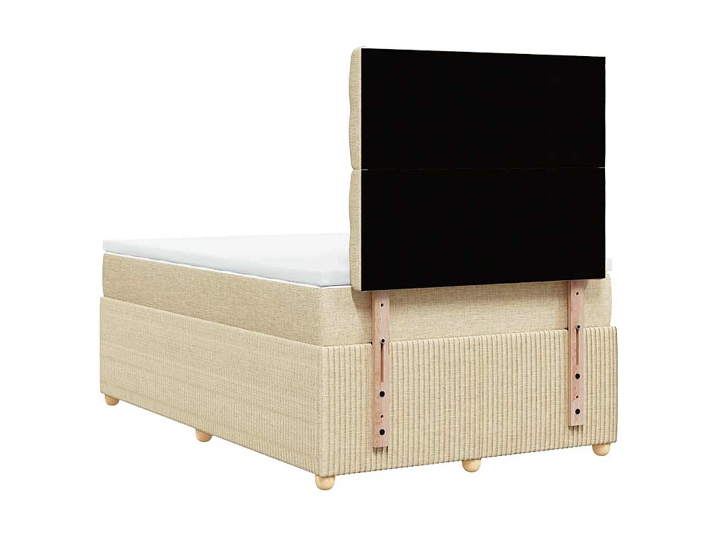 Giroletto a Molle con Materasso Crema 120x190 cm in Tessuto