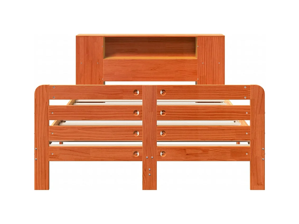Massivholzbett ohne Matratze Wachsbraun 120x190 cm Kiefernholz