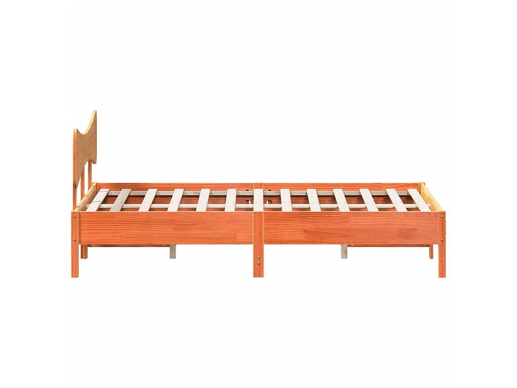 Bedframe zonder matras massief grenenhout wasbruin 120x190 cm