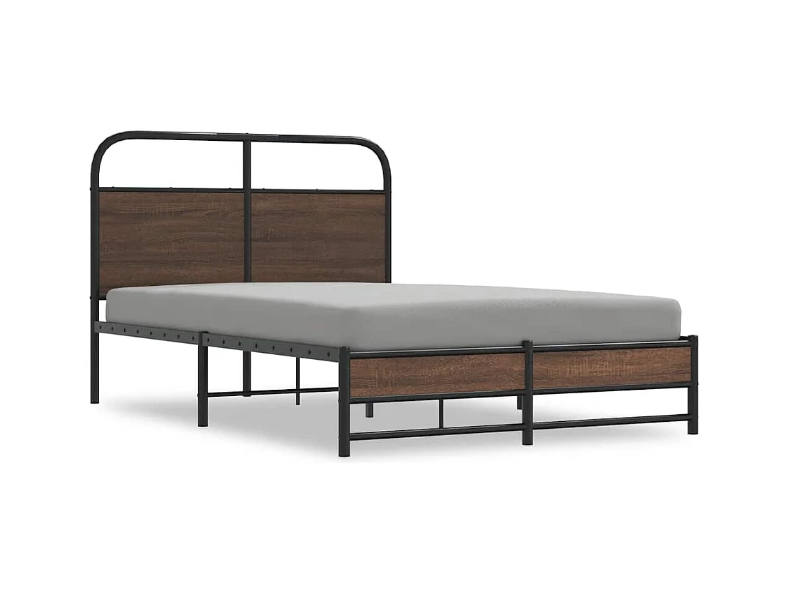 Bettgestell ohne Matratze 120x200 cm Braun Eichen-Optik