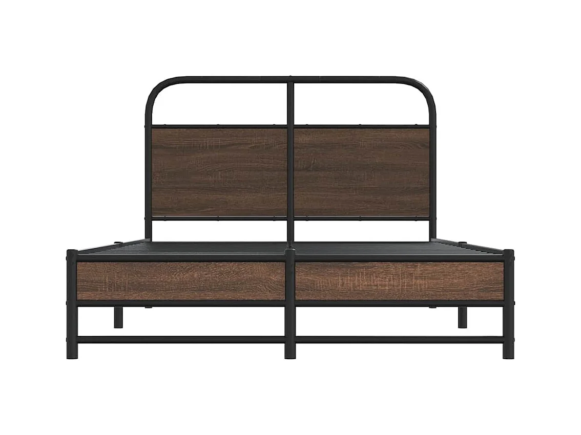 Bettgestell ohne Matratze 120x200 cm Braun Eichen-Optik