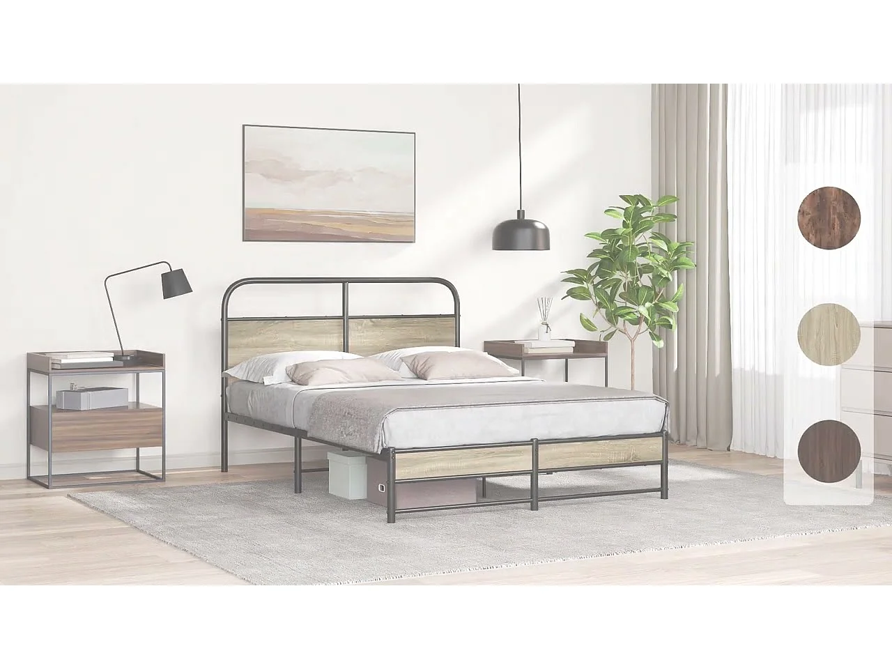 Bedframe zonder matras bewerkt hout bruin eikenkleur 120x200 cm