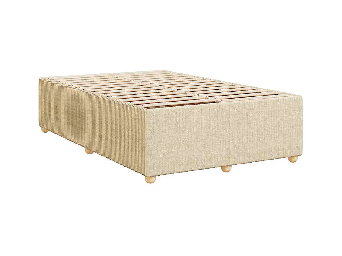 Sommier à lattes de lit avec matelas Crème 120x200 cm Tissu