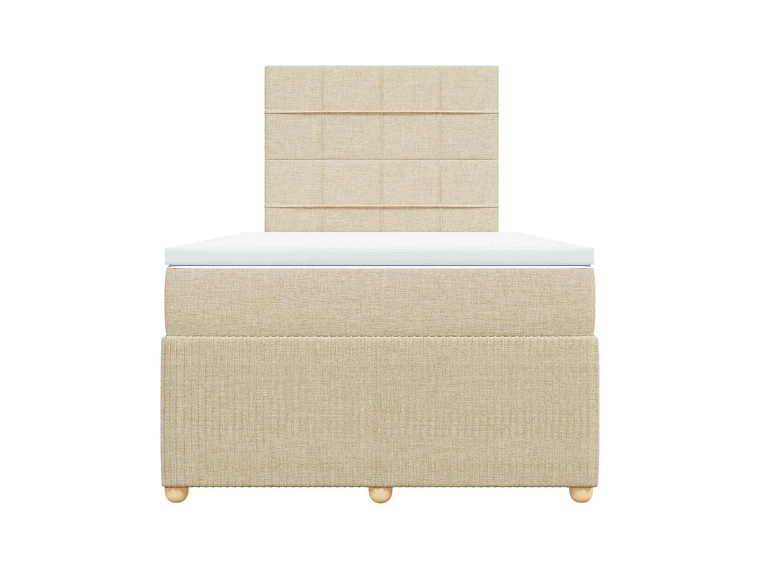 Sommier à lattes de lit avec matelas Crème 120x200 cm Tissu