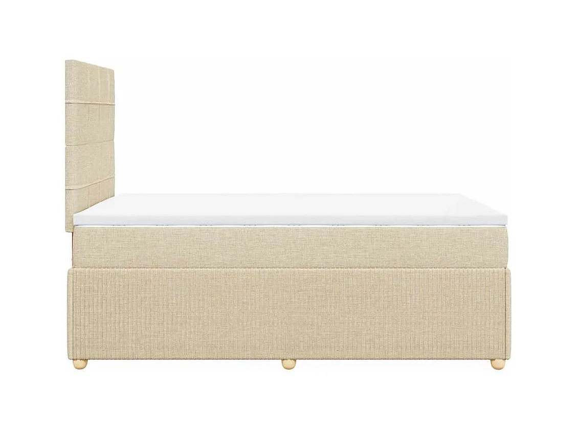 Sommier à lattes de lit avec matelas Crème 120x200 cm Tissu