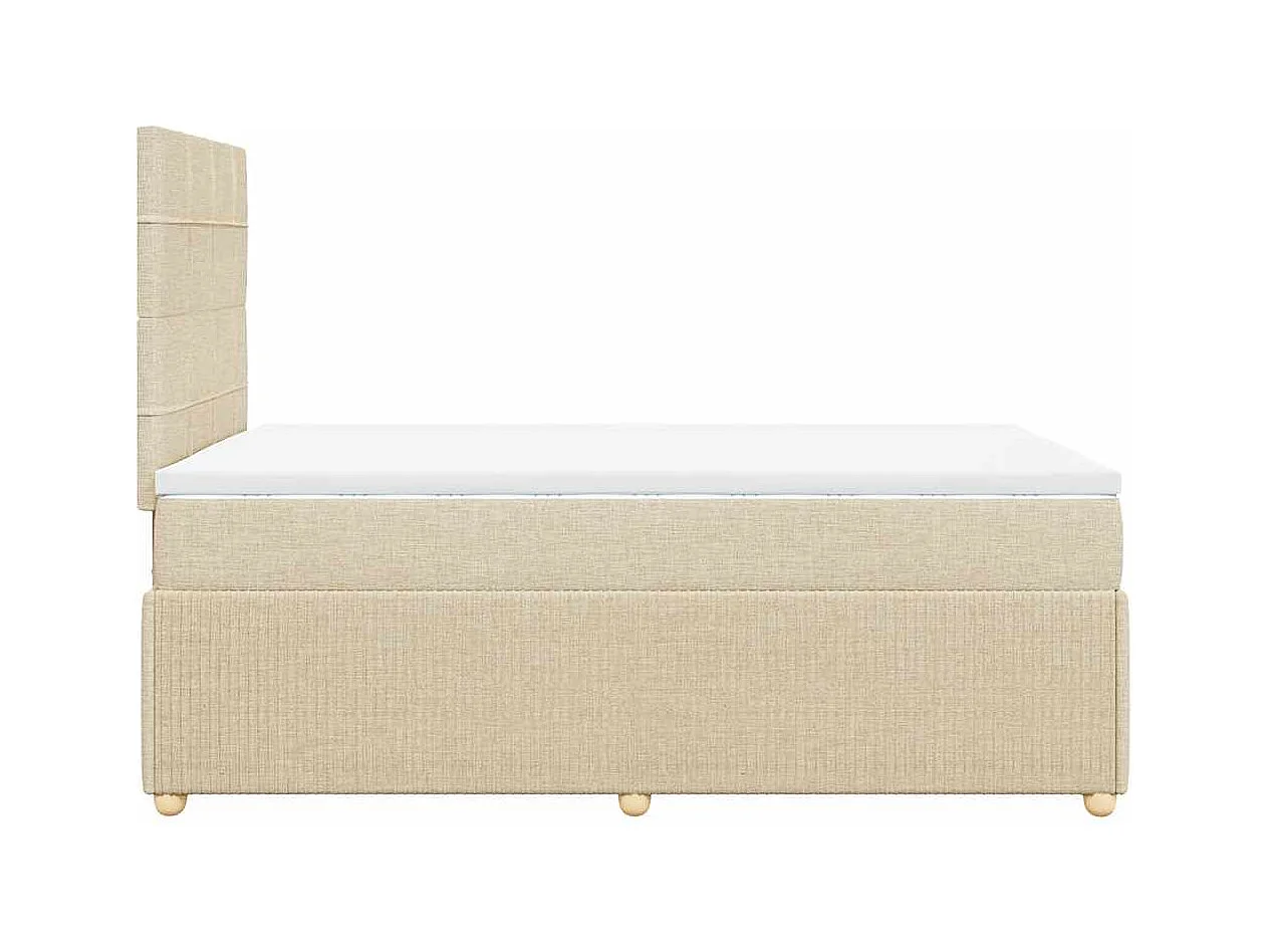 Sommier à lattes de lit avec matelas Crème 120x200 cm Tissu