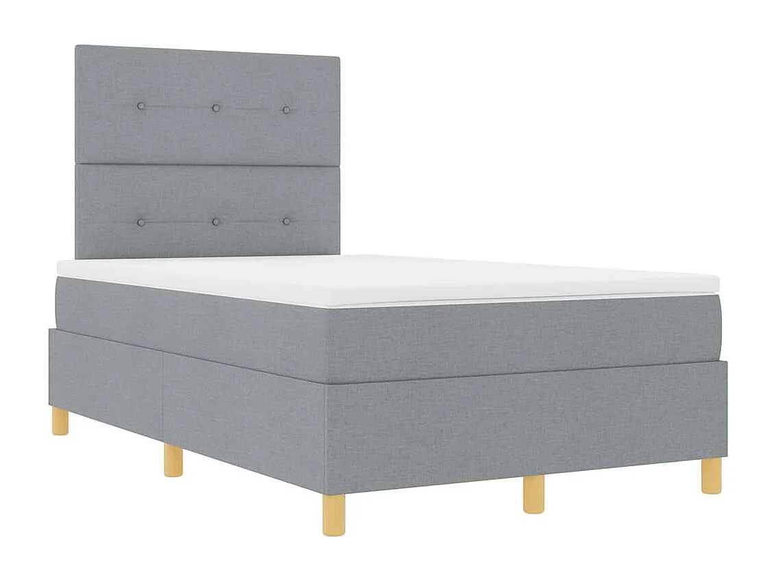 Boxspringbett mit Kopfteil Hellgrau 120 x 190 cm Stoff