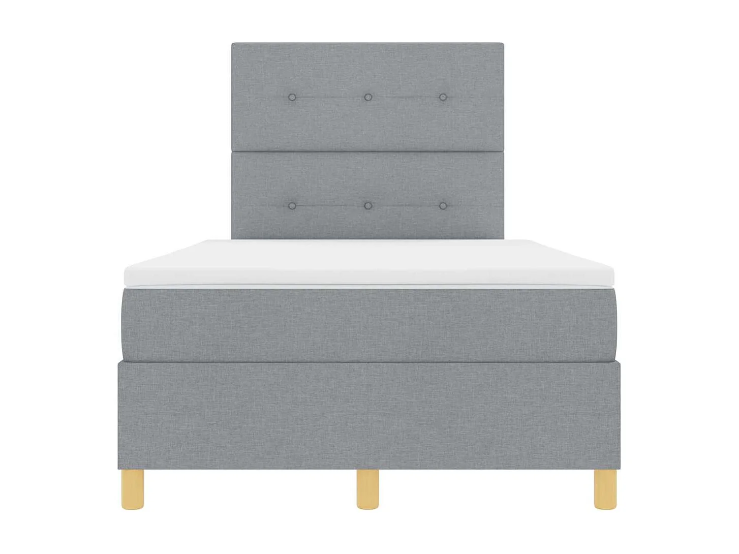 Boxspringbett mit Kopfteil Hellgrau 120 x 190 cm Stoff