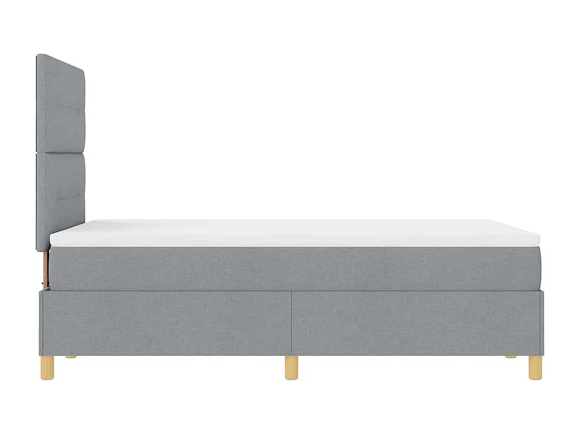 Boxspringbett mit Kopfteil Hellgrau 120 x 190 cm Stoff