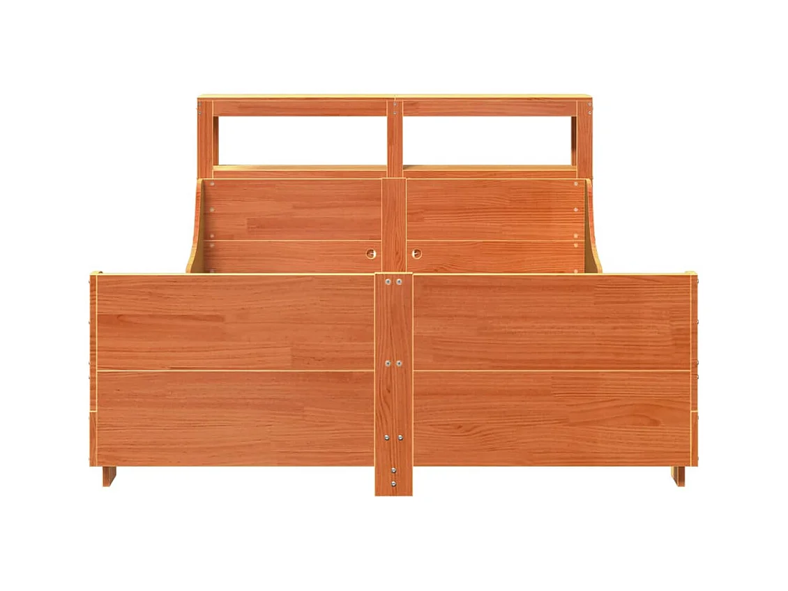 Cadre de lit sans matelas cire marron 120x190cm bois pin massif