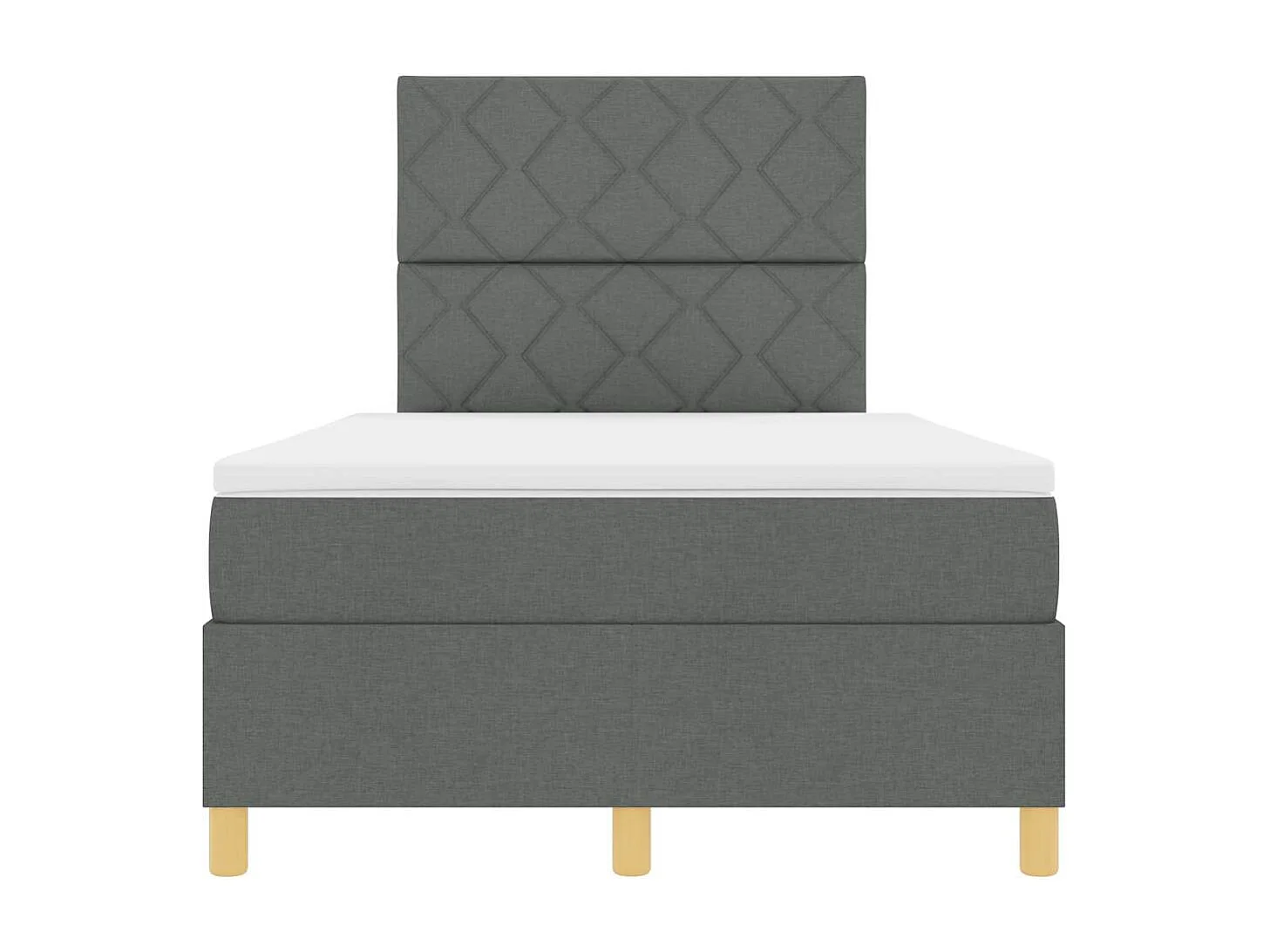 Boxspringbed met matras Donkergrijs 120 x 200 cm Stof