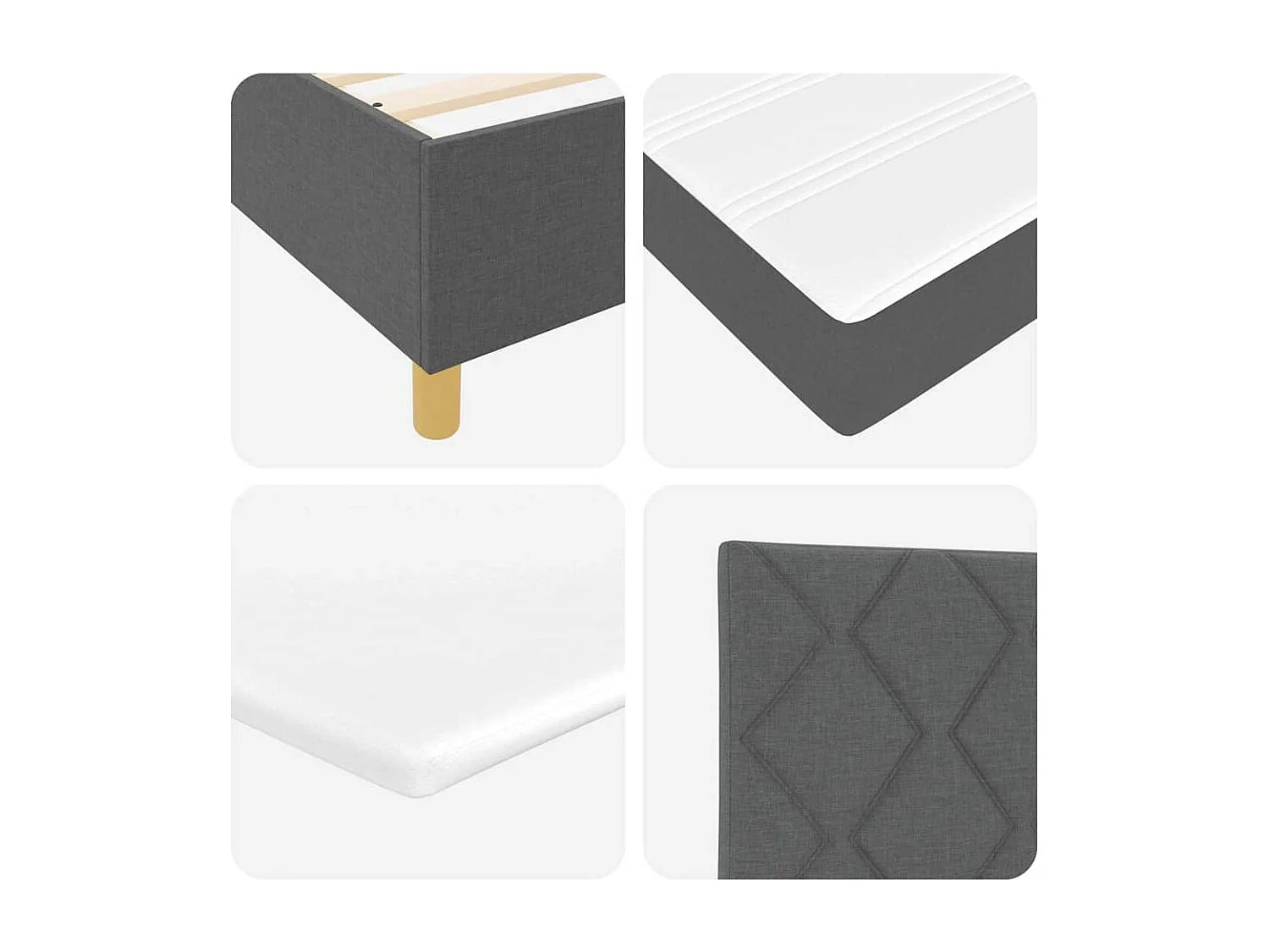 Boxspringbed met matras Donkergrijs 120 x 200 cm Stof