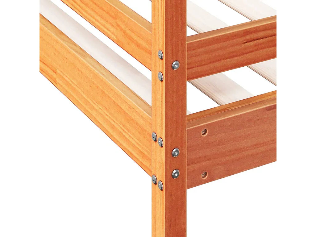 Letto a Castello 90x200/120x200 cm Marrone Cera Massello Pino