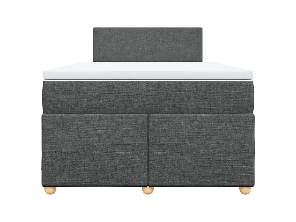 Boxspringbett mit Matratze Dunkelgrau 120x190 cm Stoff