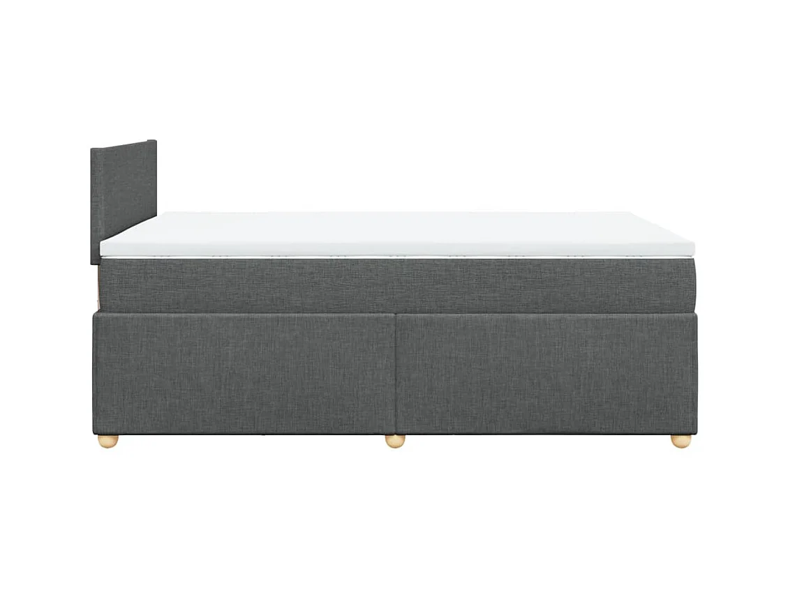 Boxspringbett mit Matratze Dunkelgrau 120x190 cm Stoff
