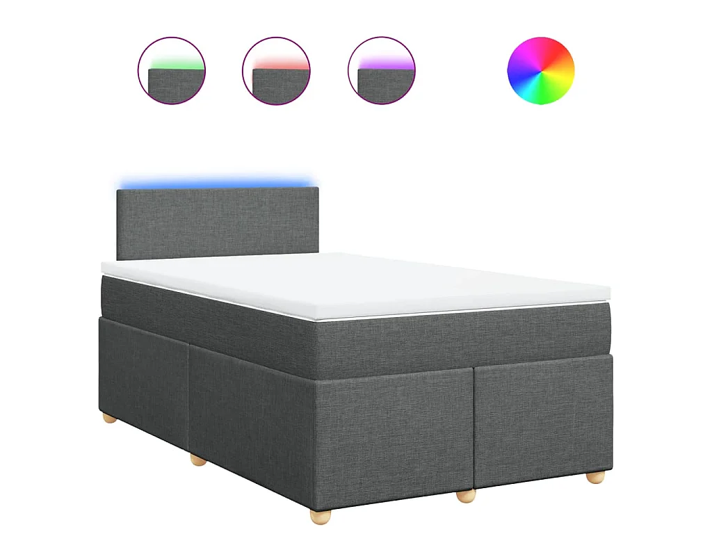 Boxspringbett mit Matratze Dunkelgrau 120x190 cm Stoff