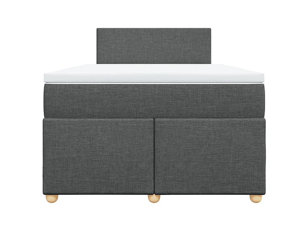 Boxspringbett mit Matratze Dunkelgrau 120x190 cm Stoff