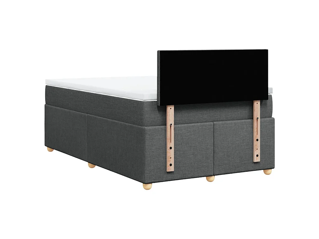 Boxspringbett mit Matratze Dunkelgrau 120x190 cm Stoff