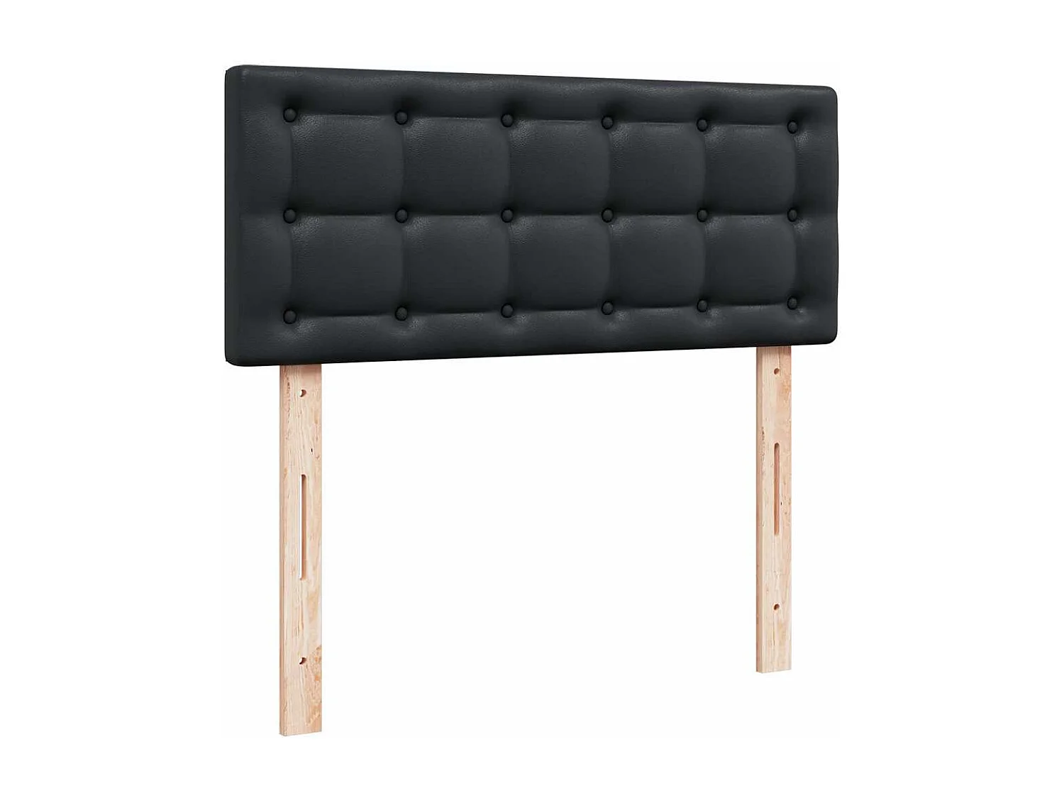 Struttura Letto Pouf con Materasso Nero 120x200 cm Similpelle