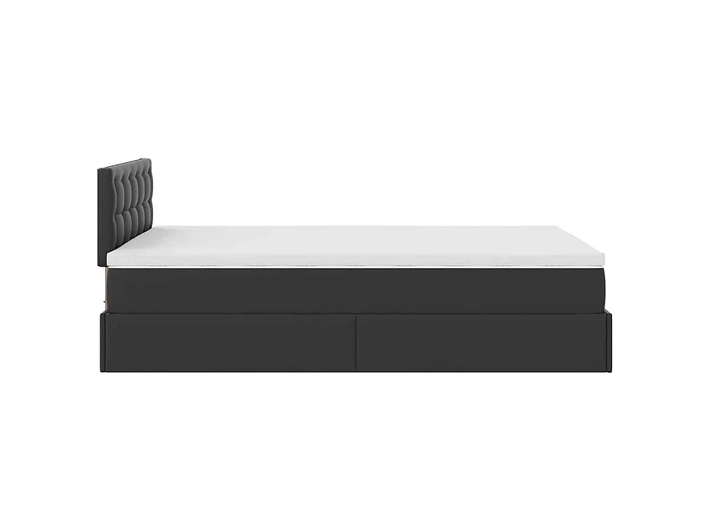 Cadre de lit ottoman avec matelas noir 120x200 cm similicuir