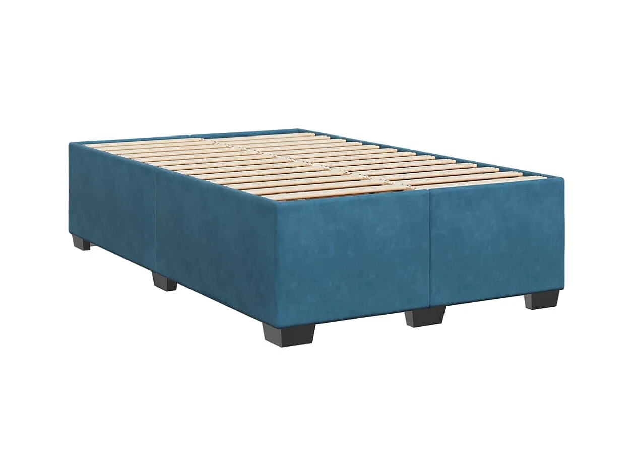 Giroletto a Molle con Materasso Blu 120x190 cm in Velluto