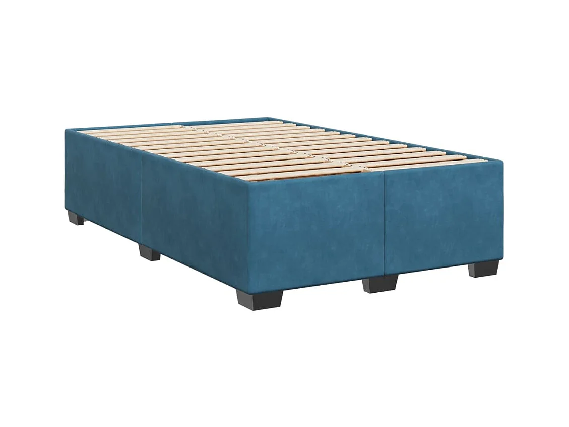 Giroletto a Molle con Materasso Blu 120x190 cm in Velluto