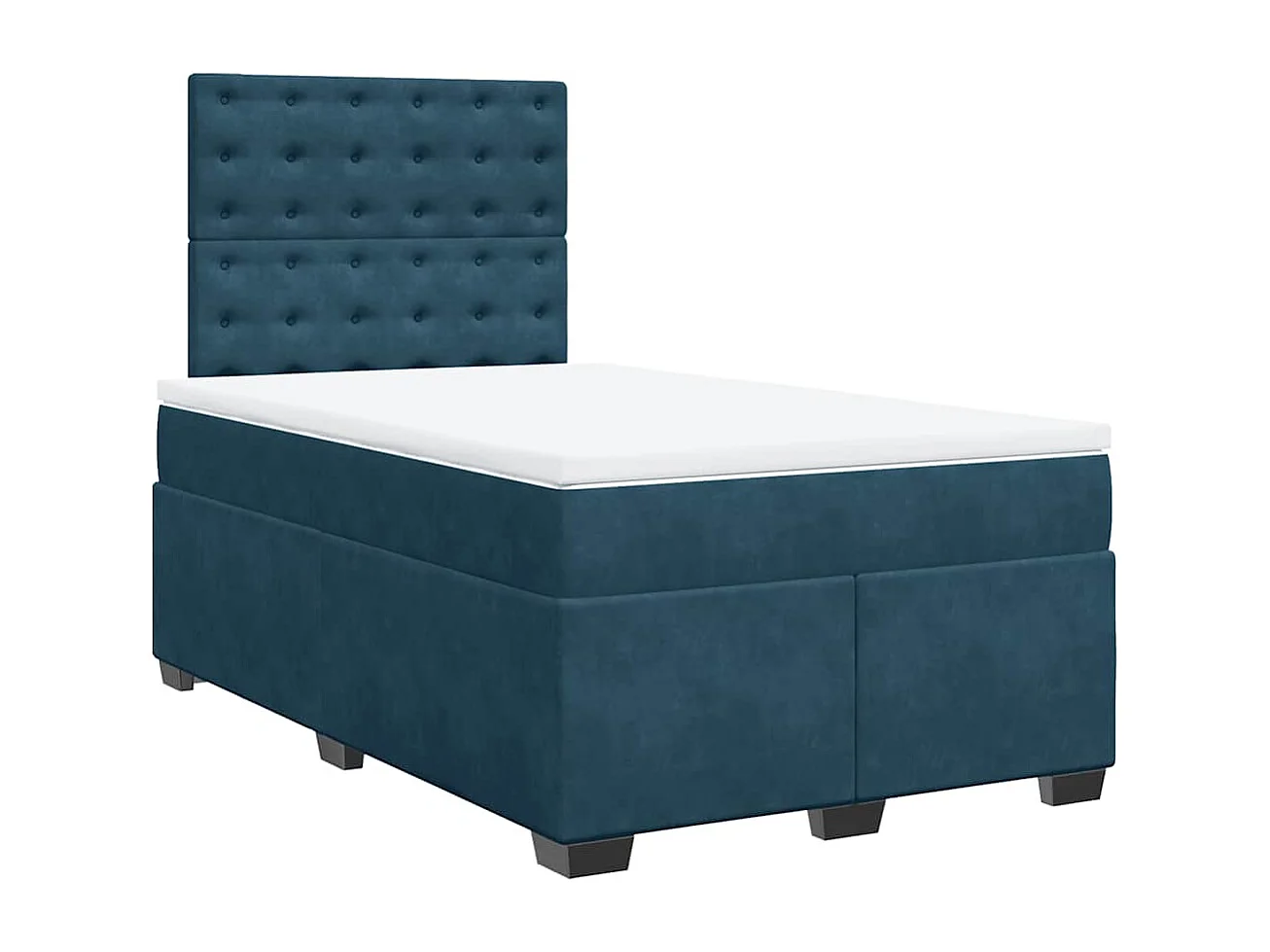 Giroletto a Molle con Materasso Blu 120x190 cm in Velluto