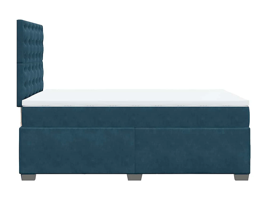 Giroletto a Molle con Materasso Blu 120x190 cm in Velluto