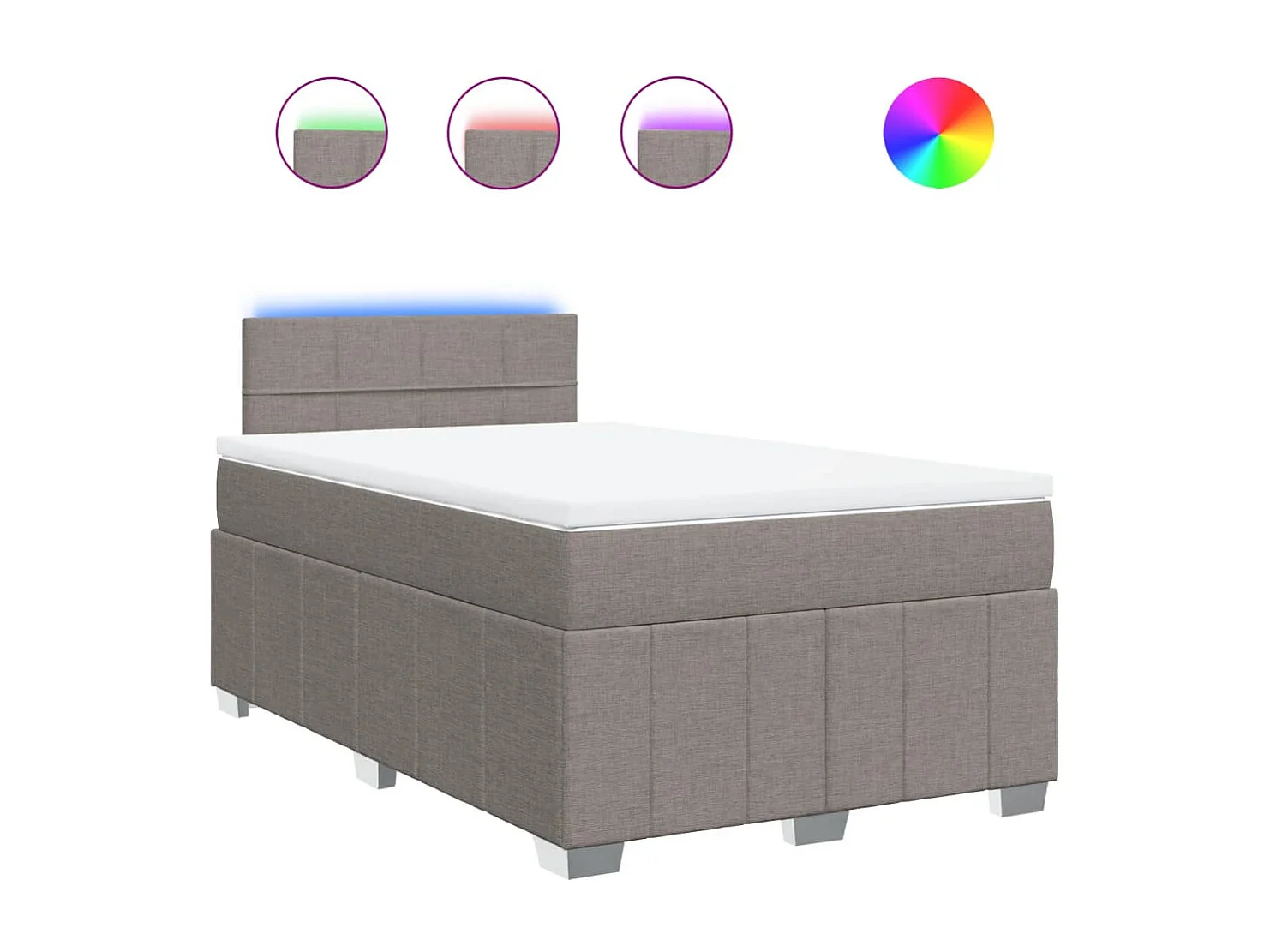 Boxspringbett mit Matratze Taupe 120x200 cm Stoff