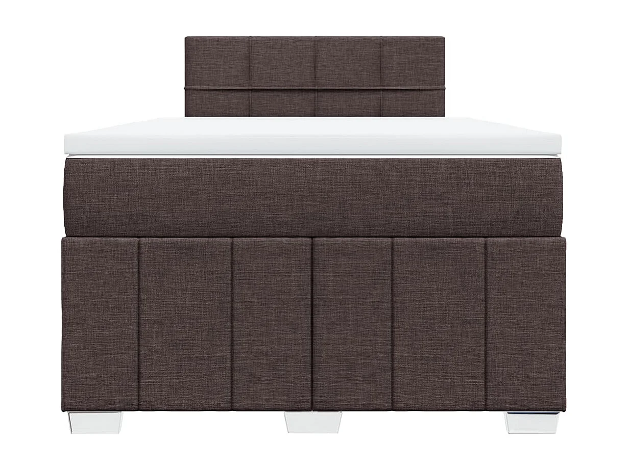 Giroletto a Molle con Materasso Marrone Scuro 120x190cm Tessuto